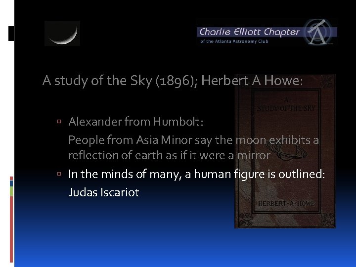 A study of the Sky (1896); Herbert A Howe: Alexander from Humbolt: People from
