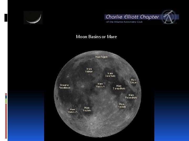 Moon Basins or Mare 