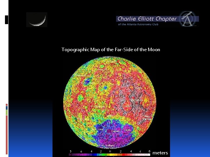 Topographic Map of the Far-Side of the Moon meters 
