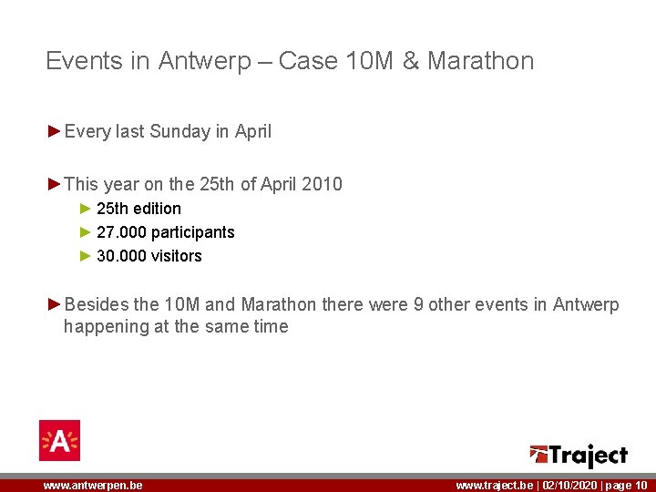 Events in Antwerp – Case 10 M & Marathon ►Every last Sunday in April