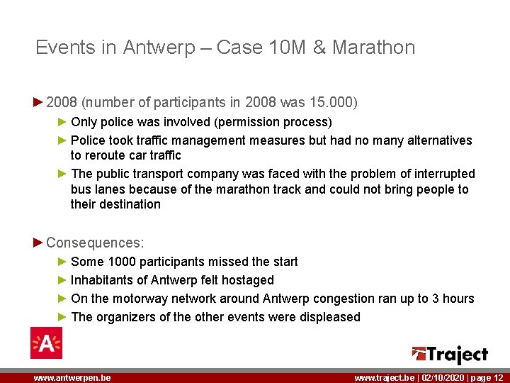 Events in Antwerp – Case 10 M & Marathon ► 2008 (number of participants