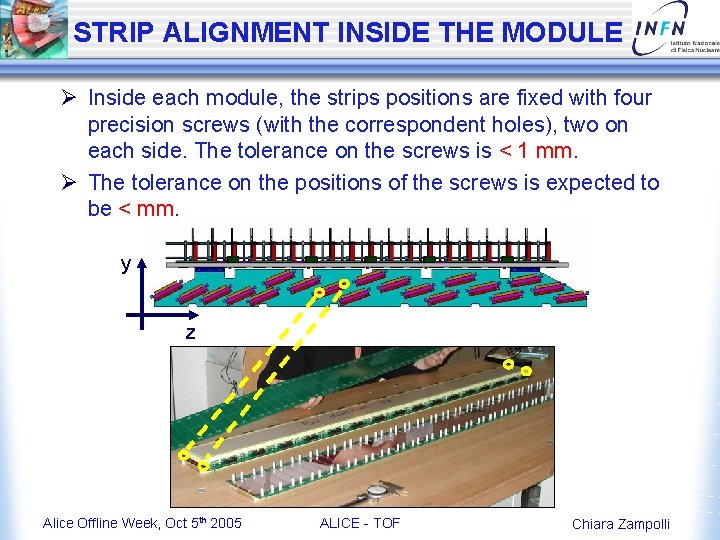 STRIP ALIGNMENT INSIDE THE MODULE Ø Inside each module, the strips positions are fixed