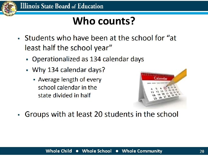 Who counts? Whole Child ● Whole School ● Whole Community 20 