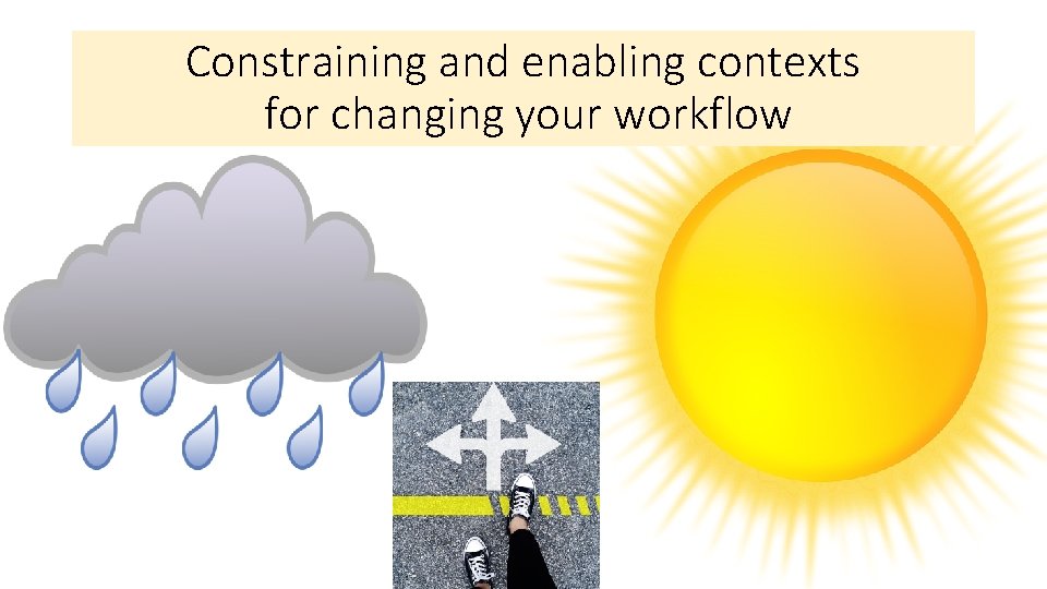 Constraining and enabling contexts for changing your workflow 