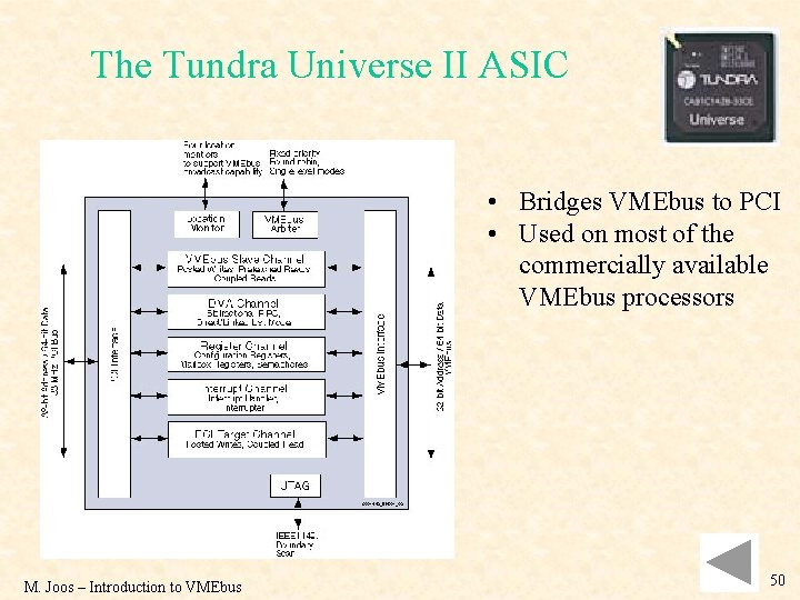 The Tundra Universe II ASIC • Bridges VMEbus to PCI • Used on most