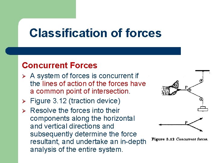 Classification of forces Concurrent Forces Ø Ø Ø A system of forces is concurrent