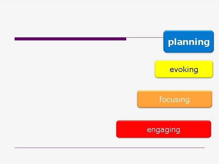planning evoking focusing engaging 