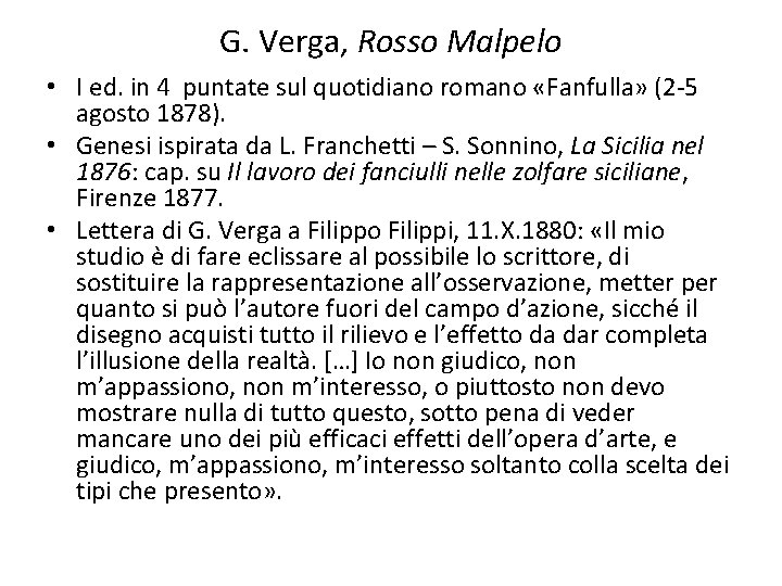 G. Verga, Rosso Malpelo • I ed. in 4 puntate sul quotidiano romano «Fanfulla»