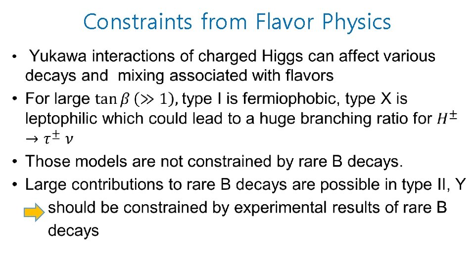 Constraints from Flavor Physics • 