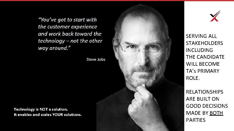 SERVING ALL STAKEHOLDERS INCLUDING THE CANDIDATE WILL BECOME TA’s PRIMARY ROLE. Technology is NOT