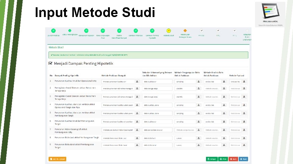 Input Metode Studi 