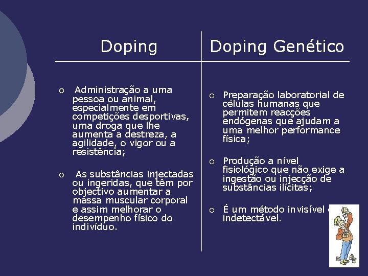 Doping ¡ ¡ Administração a uma pessoa ou animal, especialmente em competições desportivas, uma