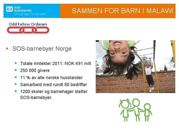 SAMMEN FOR BARN I MALAWI Odd Fellow Ordenen § SOS-barnebyer Norge • • •