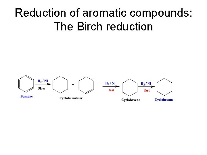Reduction of aromatic compounds: The Birch reduction Reduction of aromatic compounds: The Birch reduction