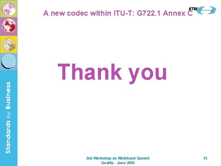 A new codec within ITU-T: G 722. 1 Annex C Thank you 2 nd