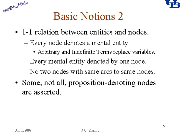 alo @ cse f buf Basic Notions 2 • 1 -1 relation between entities