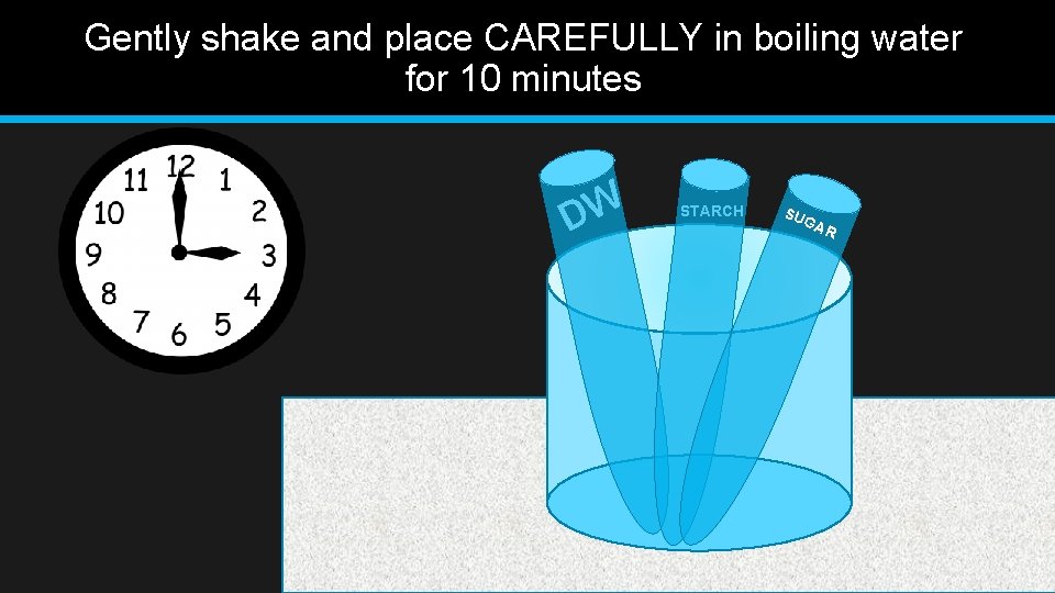 Gently shake and place CAREFULLY in boiling water for 10 minutes DW STARCH SUGAR
