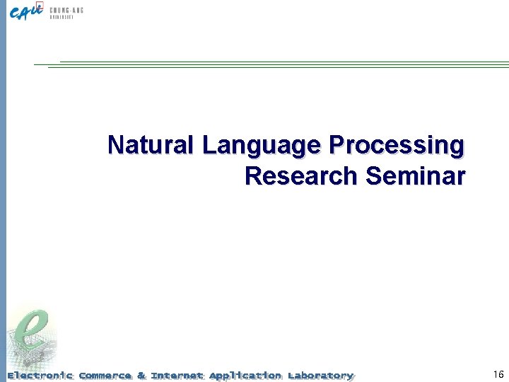 Natural Language Processing Research Seminar 16 