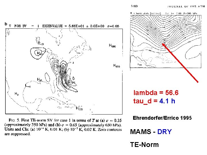 lambda = 56. 6 tau_d = 4. 1 h Ehrendorfer/Errico 1995 MAMS - DRY