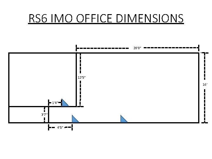 RS 6 IMO OFFICE DIMENSIONS 28’ 8” 12’ 5” 16’ 1’ 4” 3’ 7”