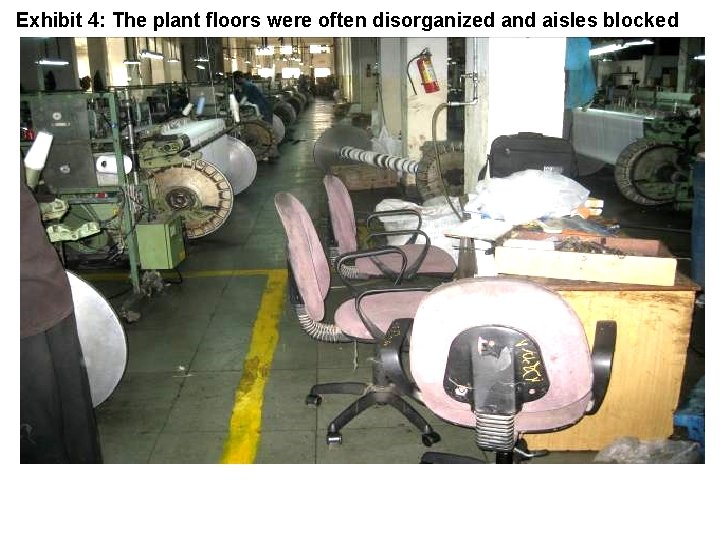 Exhibit 4: The plant floors were often disorganized and aisles blocked 