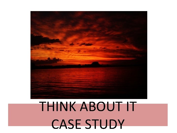 THINK ABOUT IT CASE STUDY 