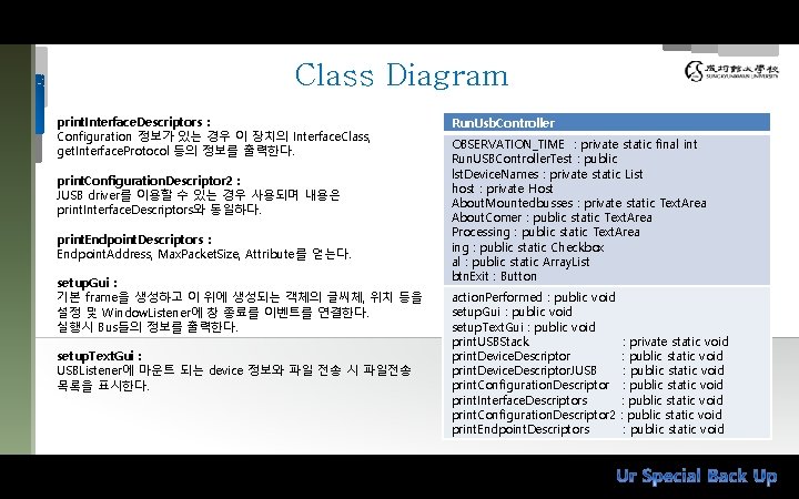 Class Diagram print. Interface. Descriptors : Configuration 정보가 있는 경우 이 장치의 Interface. Class,