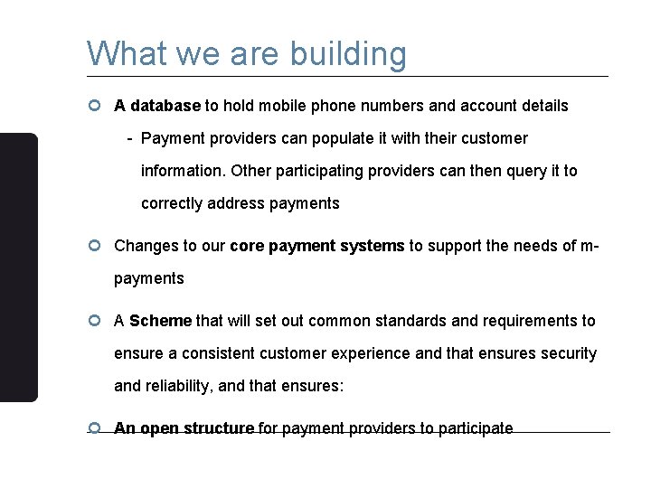 What we are building ¢ A database to hold mobile phone numbers and account