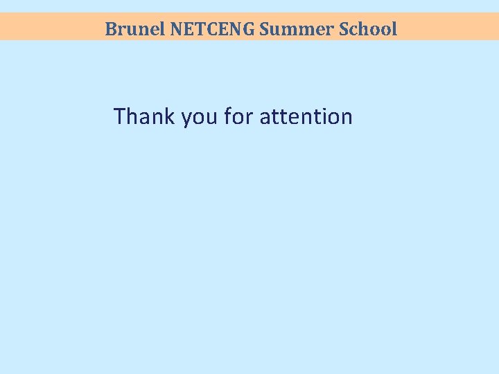 Brunel NETCENG Summer School Thank you for attention 