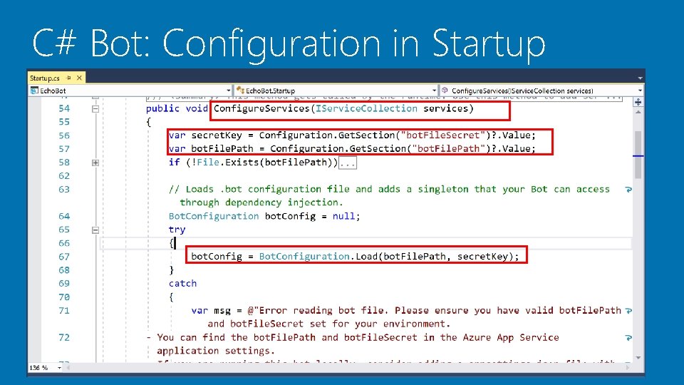 C# Bot: Configuration in Startup 