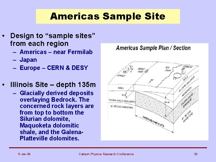 Americas Sample Site • Design to “sample sites” from each region – Americas –