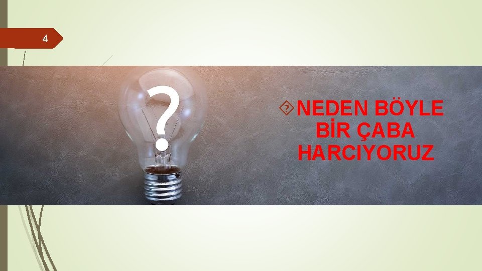 4 NEDEN BÖYLE BİR ÇABA HARCIYORUZ 