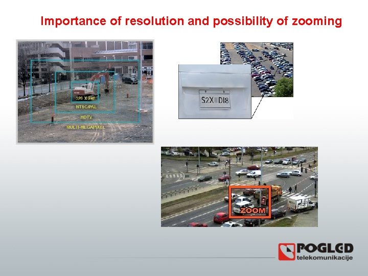 Importance of resolution and possibility of zooming 