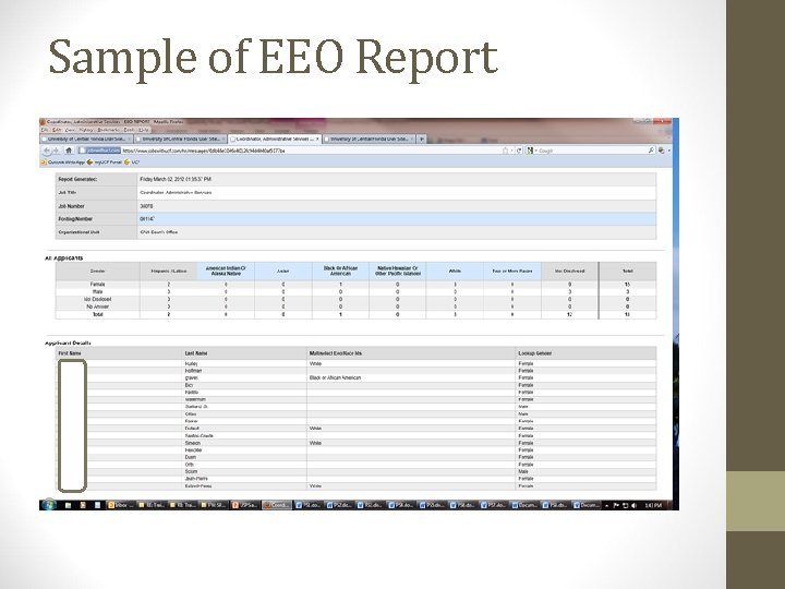 Sample of EEO Report 