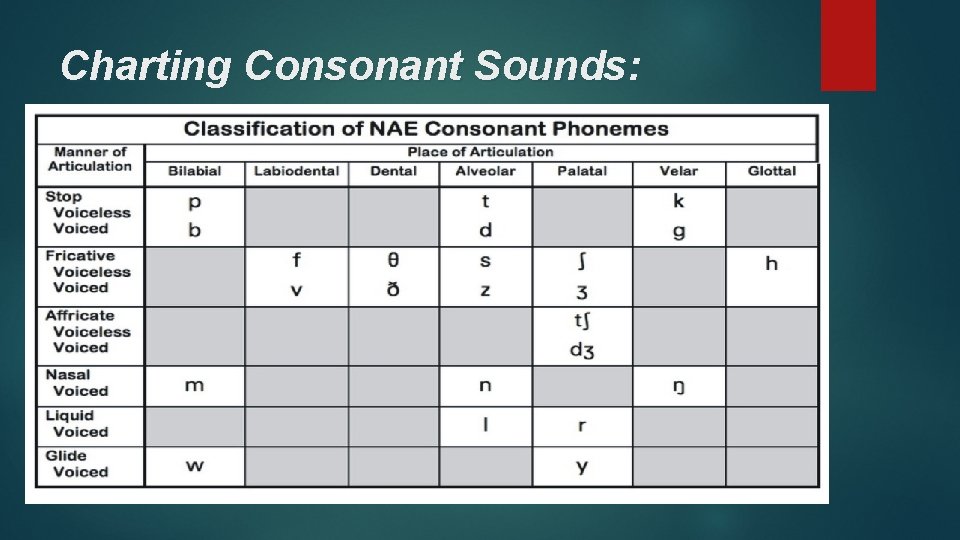 Charting Consonant Sounds: 