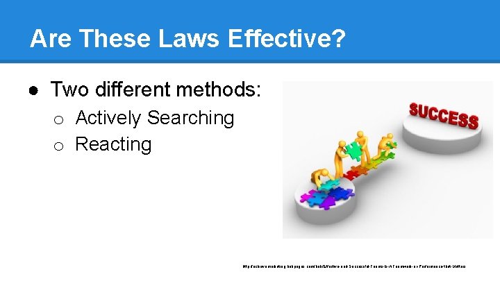 Are These Laws Effective? ● Two different methods: o Actively Searching o Reacting http: