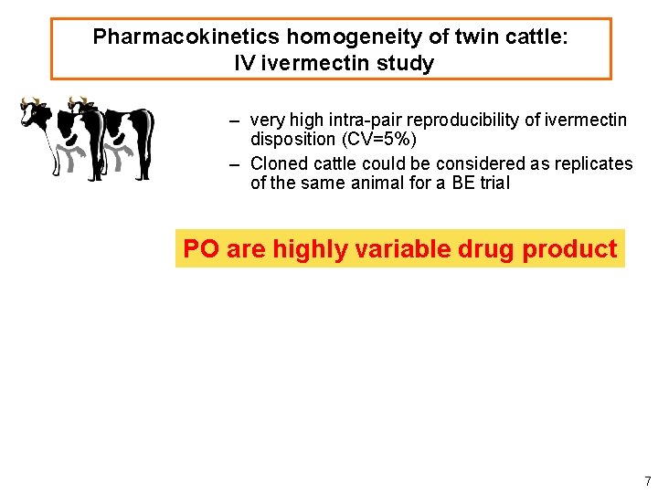 Pharmacokinetics homogeneity of twin cattle: IV ivermectin study – very high intra-pair reproducibility of