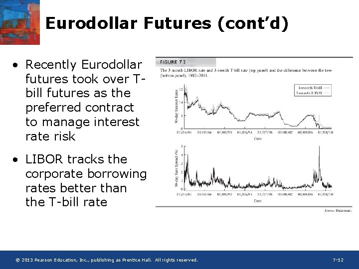 Eurodollar Futures (cont’d) • Recently Eurodollar futures took over Tbill futures as the preferred