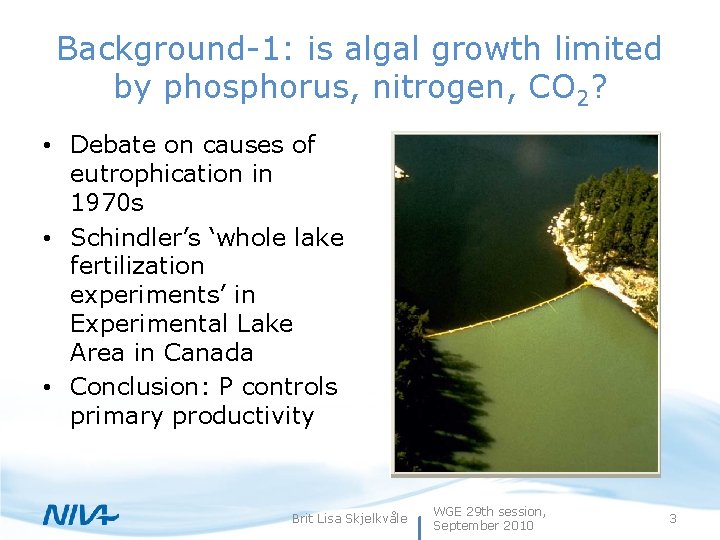 Background-1: is algal growth limited by phosphorus, nitrogen, CO 2? • Debate on causes