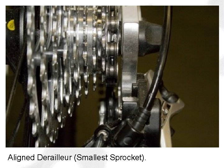 Aligned Derailleur (Smallest Sprocket). 