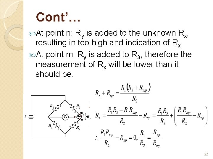 Cont’… At point n: Ry is added to the unknown Rx, resulting in too