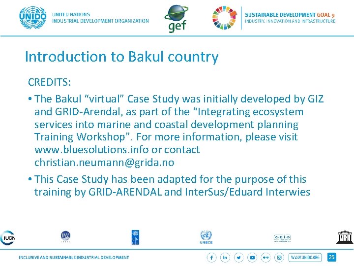 Introduction to Bakul country CREDITS: • The Bakul “virtual” Case Study was initially developed