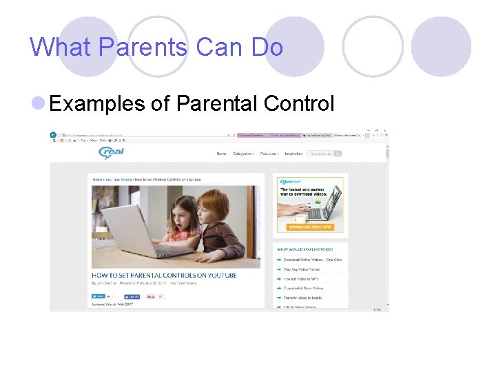 What Parents Can Do l Examples of Parental Control 