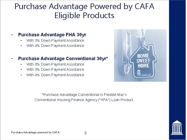 Purchase Advantage Powered by CAFA Eligible Products • Purchase Advantage FHA 30 yr •