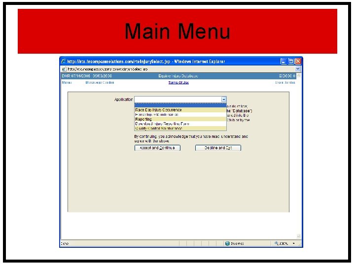 Main Menu 