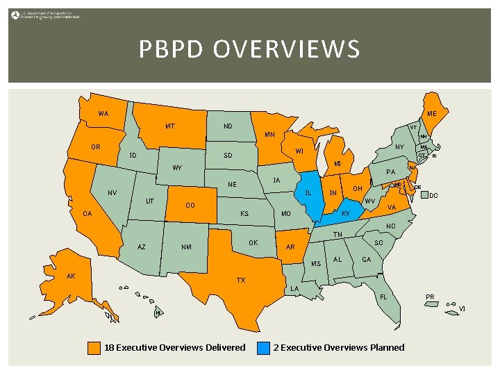 PBPD OVERVIEWS WA ME MT ND VT MN NH OR ID NY WI SD