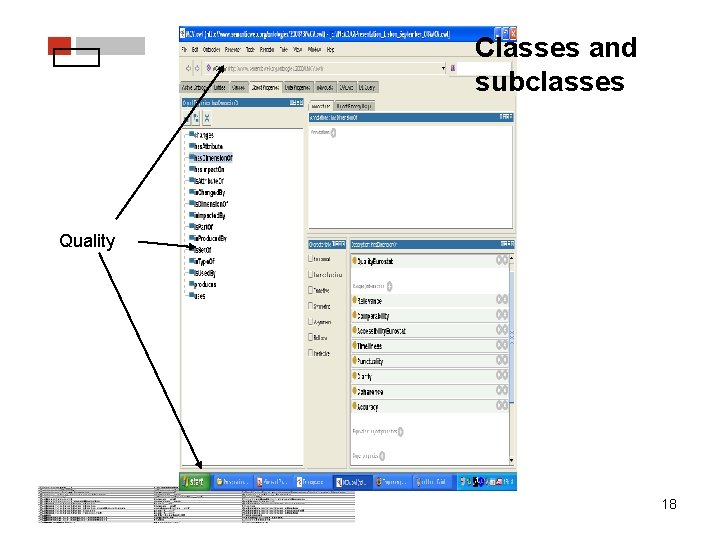 Classes and subclasses Quality 18 