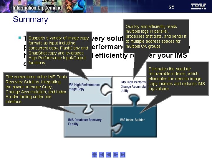 25 Summary Quickly and efficiently reads multiple logs in parallel, processes that data, and