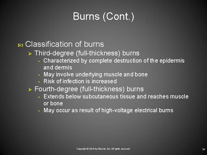Burns (Cont. ) Classification of burns Ø Third-degree (full-thickness) burns • • • Ø