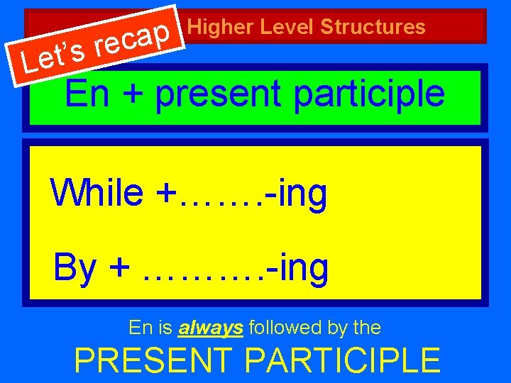 p a c e r s ’ Let Higher Level Structures En + present